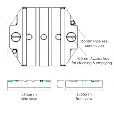 2,500 Litre Cabin Waste Water/ Effluent tank