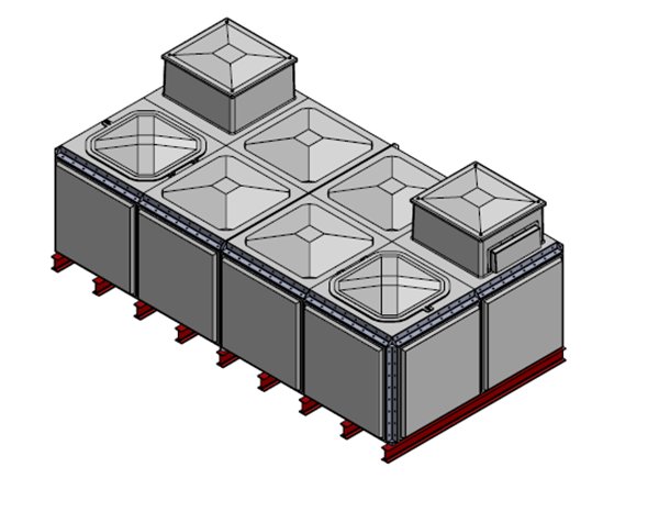 Purewater 10260 Litre GRP Sectional Water Tank, Totally Internally Flanged, Divided, AB Airgap