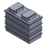 3001 Litre Type AB Air Gap GRP Water Tank, Two piece Divided, Insulated, CAT 5