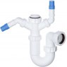 PlumbEZ 40mm Telescopic Adjustable Twin Nozzle Swivel Appliance Trap