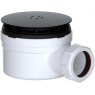 90mm Universal Outlet Shower Trap with Removable Hair Trap Black